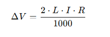 Formula de queda de tensão